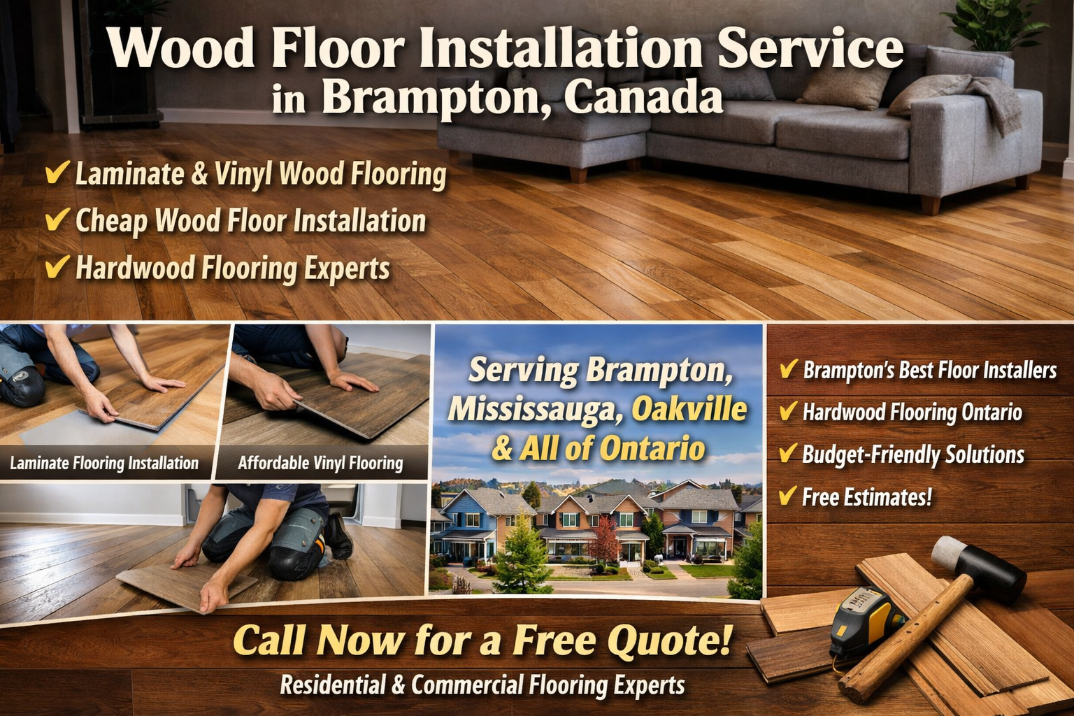 Wood Floor Installation Service in Brampton, Canada