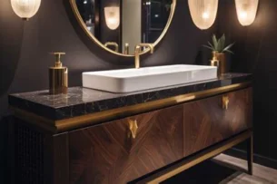 waterproof bathroom vanity cabinet with sink